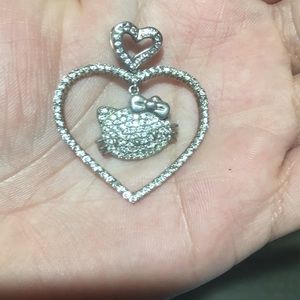 Hello Kitty silver rhinestone necklace.